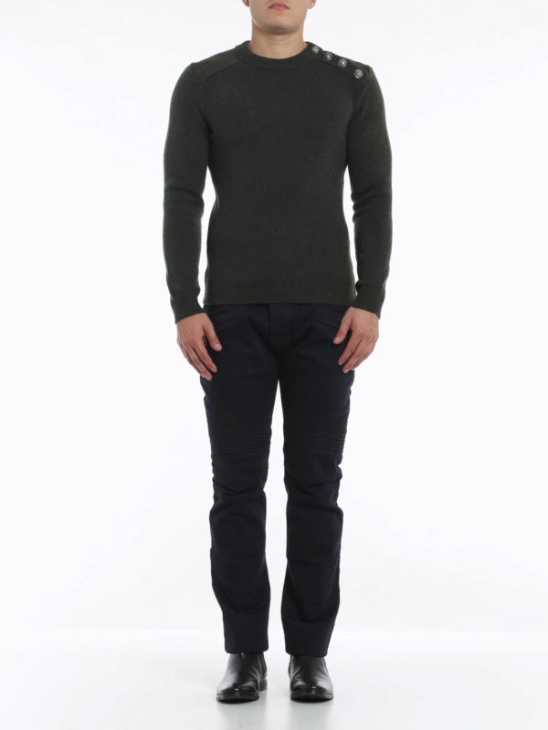 Balmain: crew necks online - Sweater with buttons