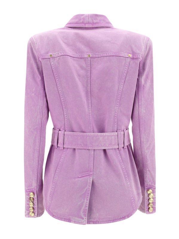 Balmain: Jeansjacken online - Jeansjacke - Hell-Lila