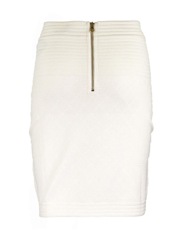 Balmain: Knielange und Midi Röcke online - Midirock - Weiß