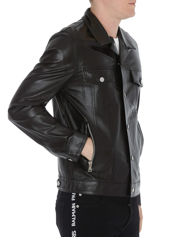 Balmain: Lederjacken online - Lederjacke - Schwarz