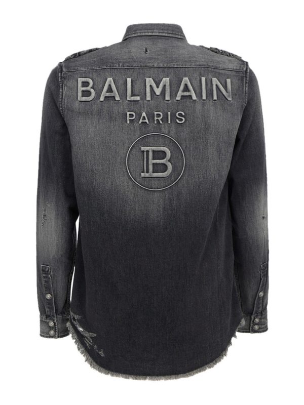 Balmain: camicie online - Camicia in denim