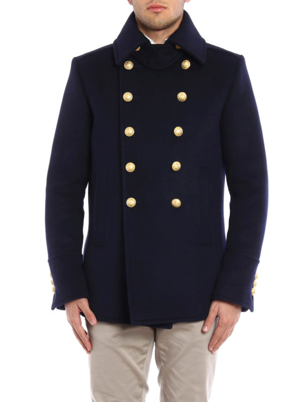 Balmain: ショートコート online - Buttoned double breasted  coat