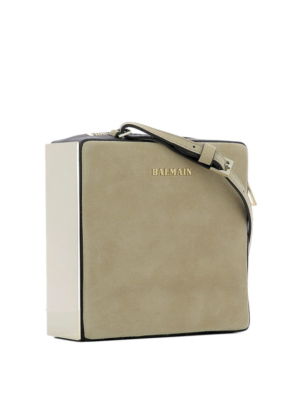 Balmain: shoulder bags online - Pablito suede squared bag