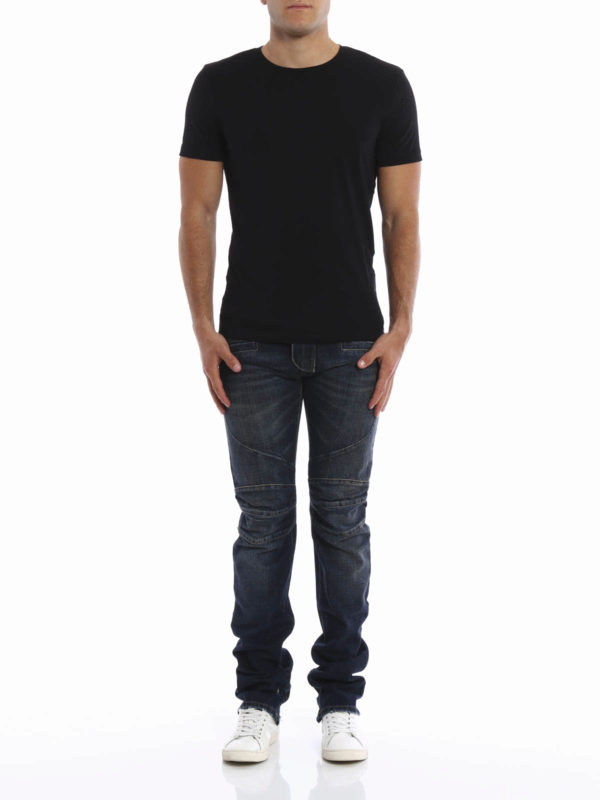 Balmain: Skinny Jeans online - Ripped biker jeans