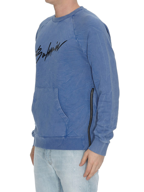 Balmain: Sweatshirts und Pullover online - Sweatshirt - Hellblau