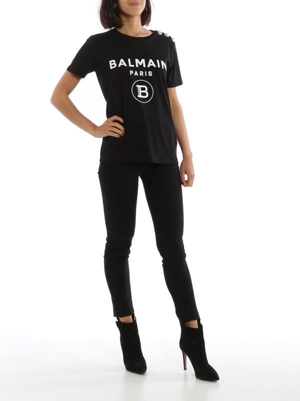 Balmain: Camisetas online - Camiseta - Negro