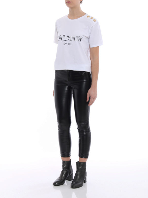 Balmain: T-shirts online - T-Shirt - Blanc