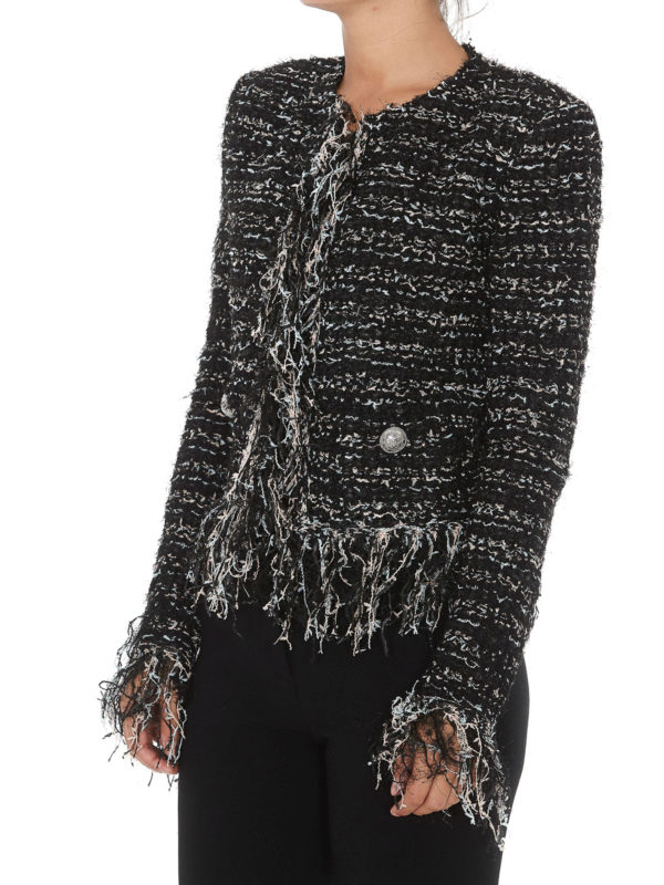 Balmain: Tailored & Dinner online - Fringed tweed jacket