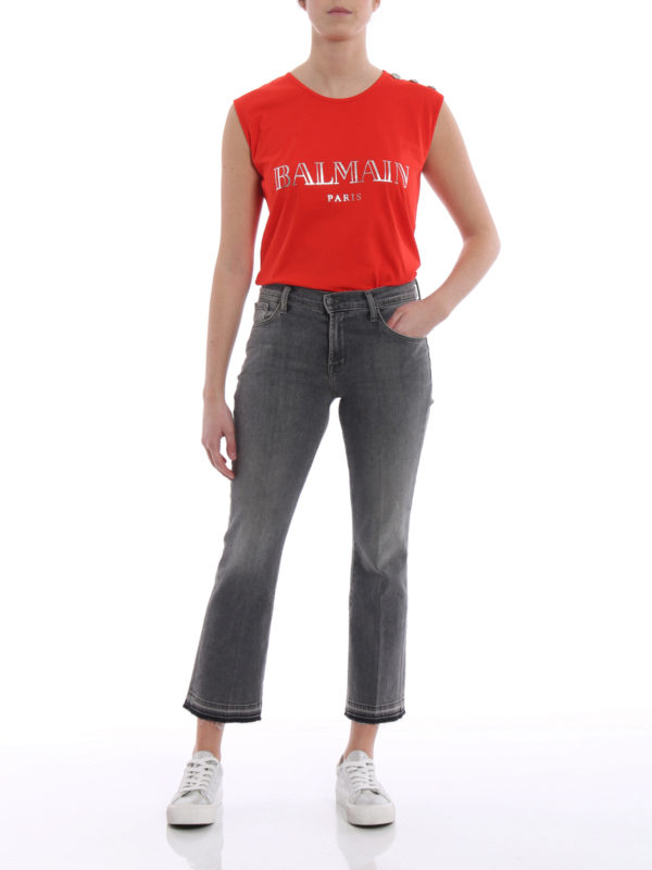 Balmain: Tops y camisetas sin mangas online - Top - Rojo