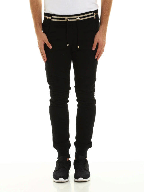 Balmain: Pantalones deportivos online - Pantalón Chándal Negro Para Hombre
