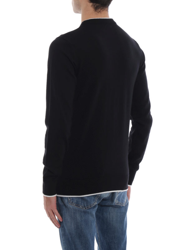 Balmain Paris intarsia black wool crewneck shop online: Balmain