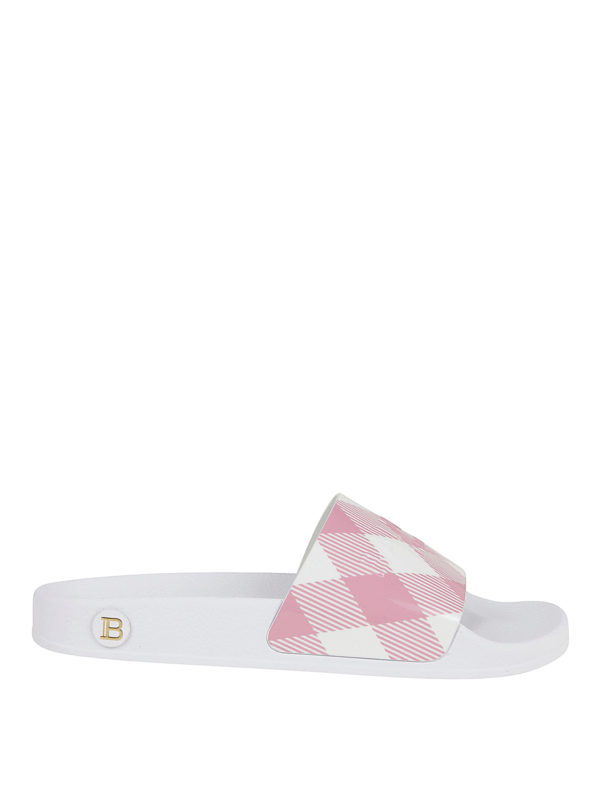 Balmain: sandali - Ciabattine in pelle