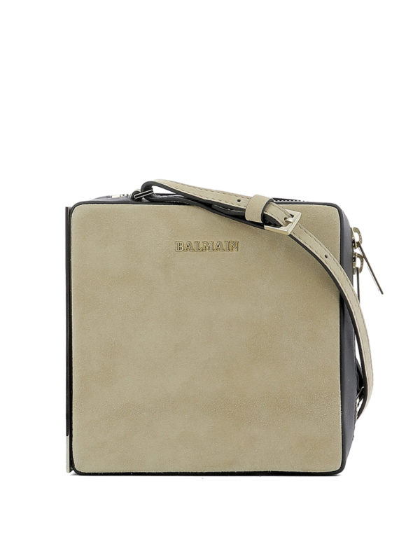 Balmain: shoulder bags - Pablito suede squared bag