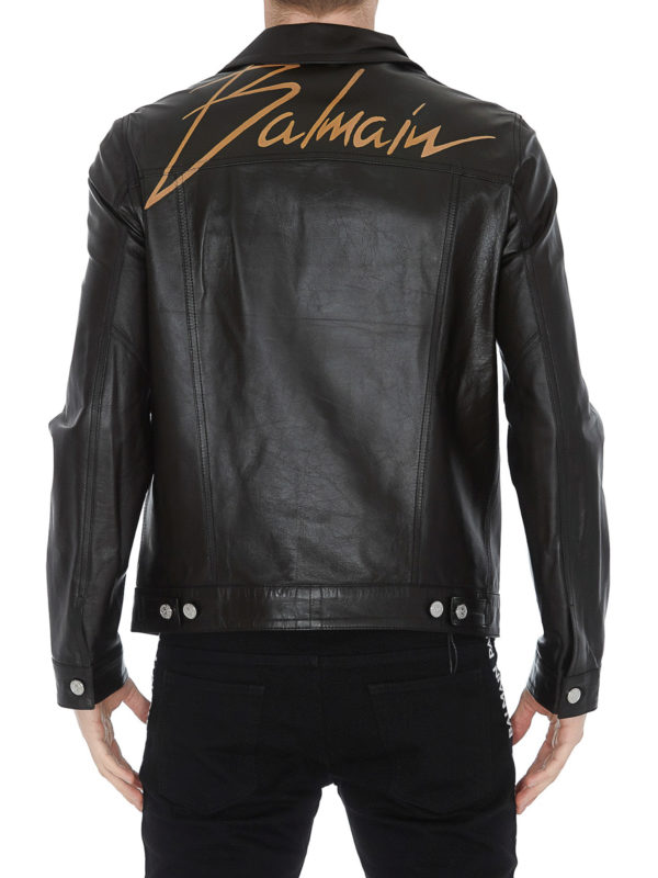 Lederjacke - Schwarz shop online: Balmain