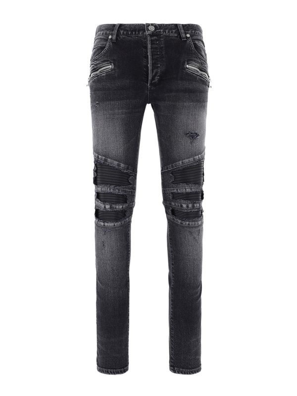 Balmain: Jeans pitillos - Vaqueros Pitillos - Negro