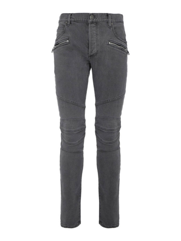 Balmain: Skinny Jeans - Skinny Jeans - Grau