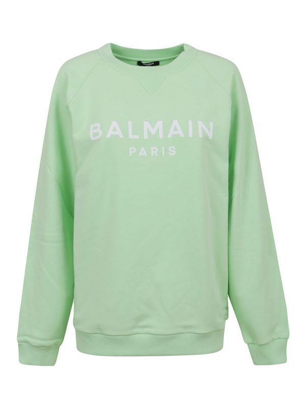 Balmain: Sweatshirts & Pulls - Sweat-Shirts - Vert Clair