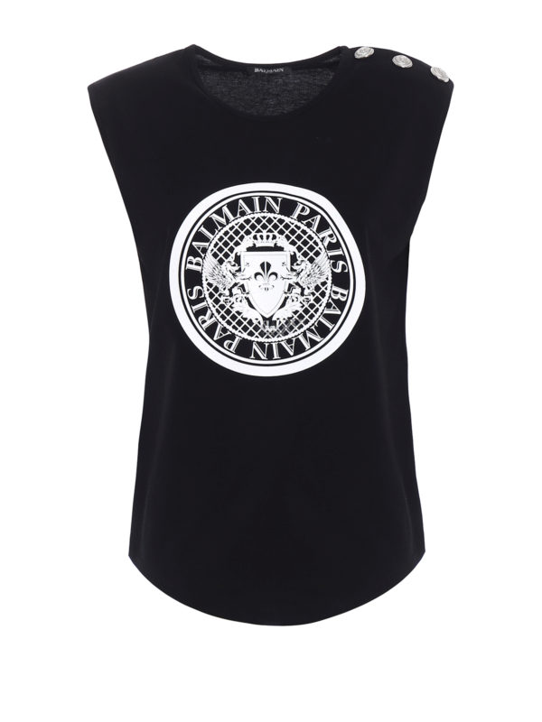 Balmain: Tops und Tank Tops - Top - Schwarz