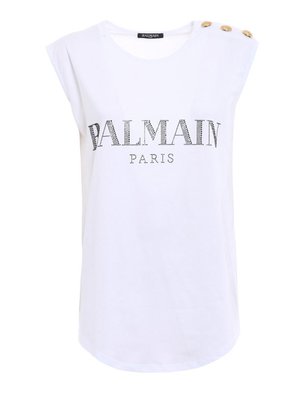 Balmain: Tops und Tank Tops - Top - Weiß