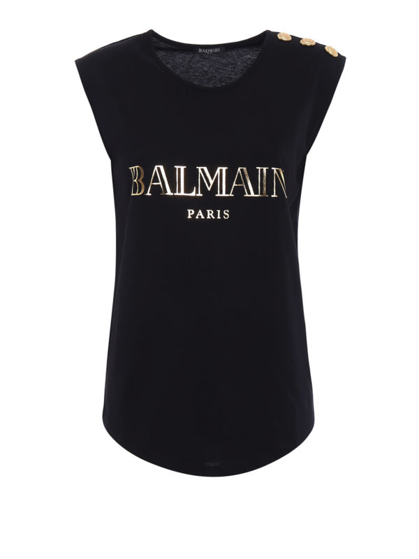 Balmain: Tops y camisetas sin mangas - Top - Negro