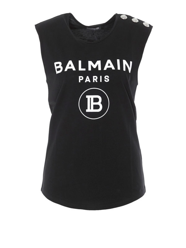 Balmain: Tops y camisetas sin mangas - Top - Negro