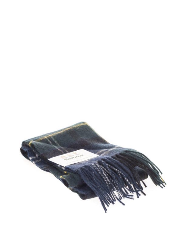 BARBOUR: scarves online - Tartan scarf in green and blue