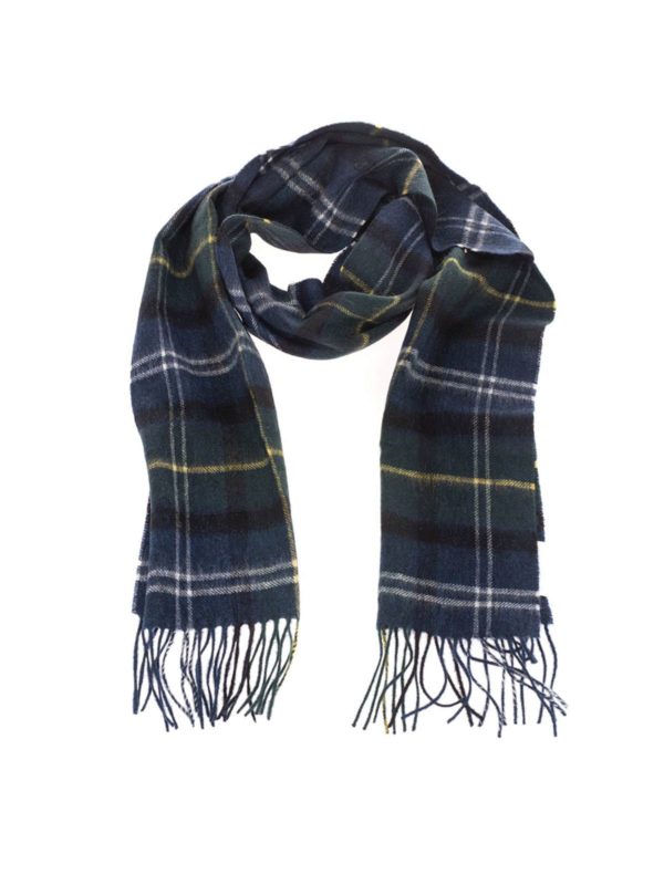 BARBOUR: scarves - Tartan scarf in green and blue
