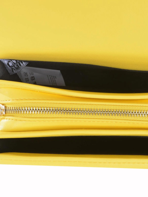 Baroque buckle yellow faux leather bag shop online: Versace Jeans Couture