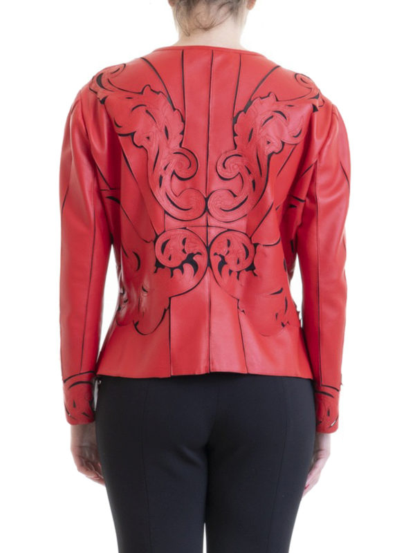 Blouson En Cuir - Couleur Unie shop online: VERSACE COLLECTION