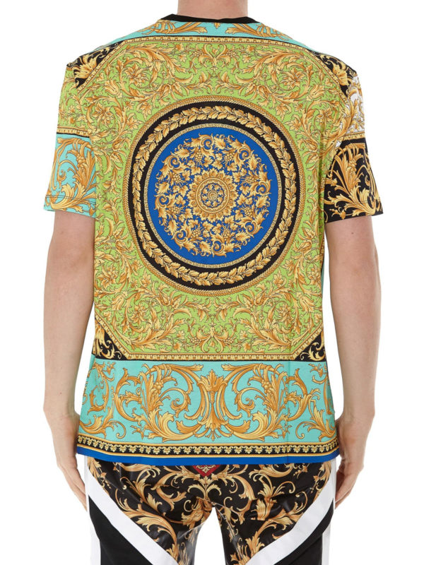 Versace Baroque print cotton T-shirt Men A84968A232541A7429