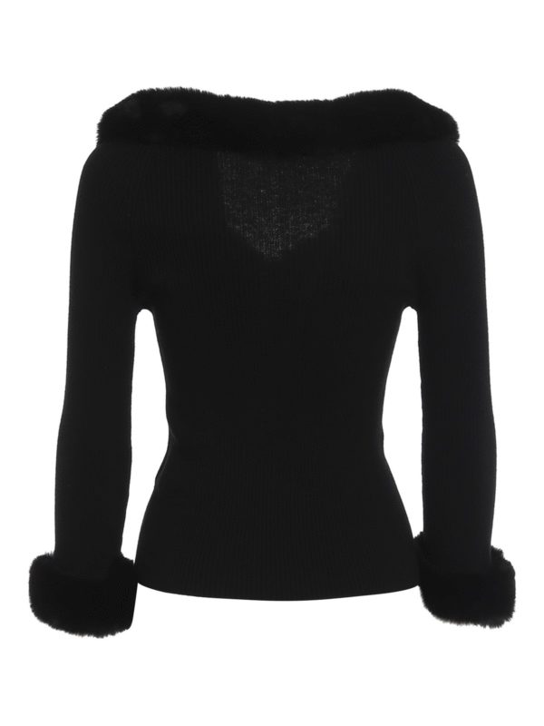BE BLUMARINE: Strickpullover mit V-Ausschnitt online - V-Pullover - Schwarz