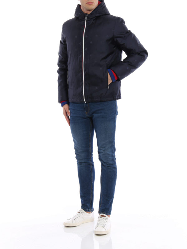 Bee and star pattern padded jacket shop online: GUCCI