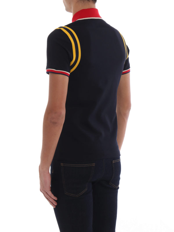 Bee patch blue cotton piquet polo shirt shop online: GUCCI