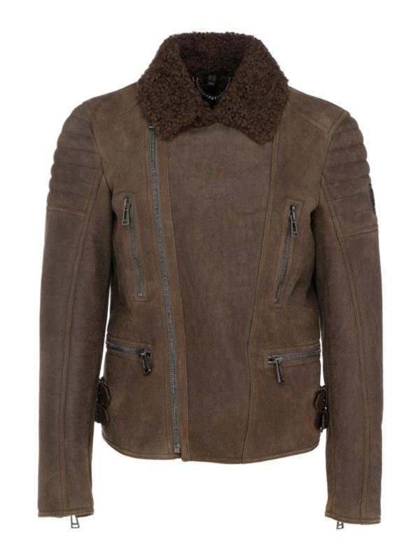 BELSTAFF: leather jacket - Fraser shearling jacket
