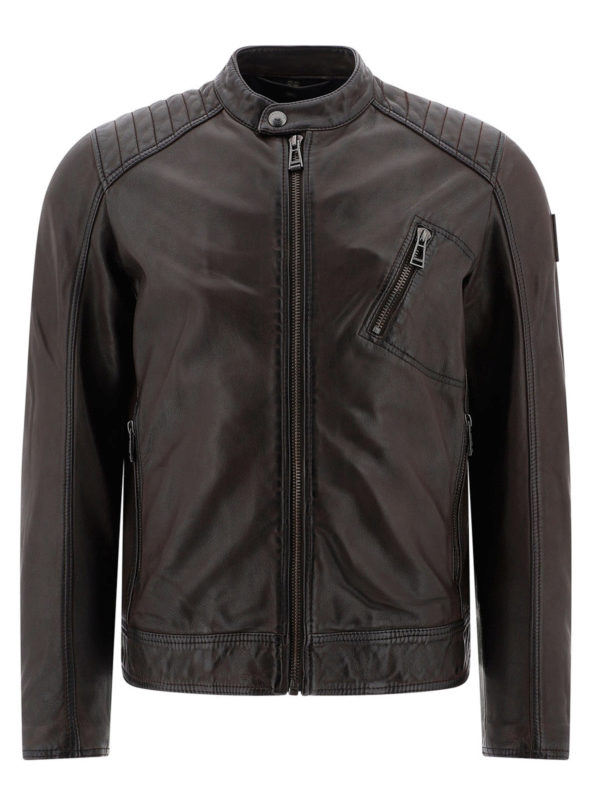 BELSTAFF: leather jacket - Leather biker jacket