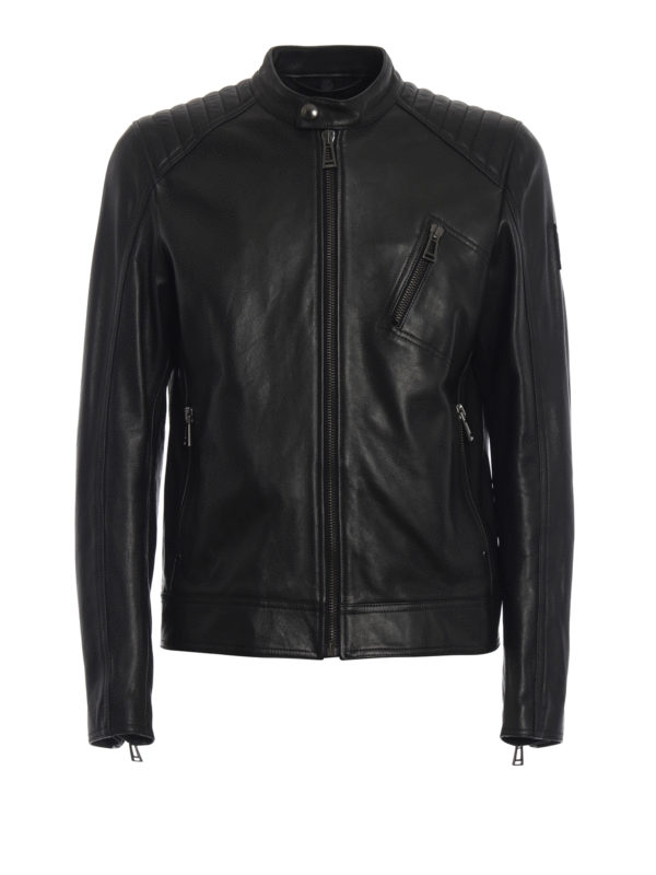 BELSTAFF: leather jacket - Racer smooth leather jacket