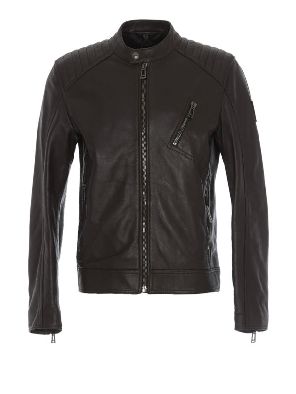 BELSTAFF: leather jacket - Soft leather biker jacket