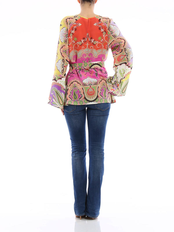Belted silk tunic shop online: ETRO