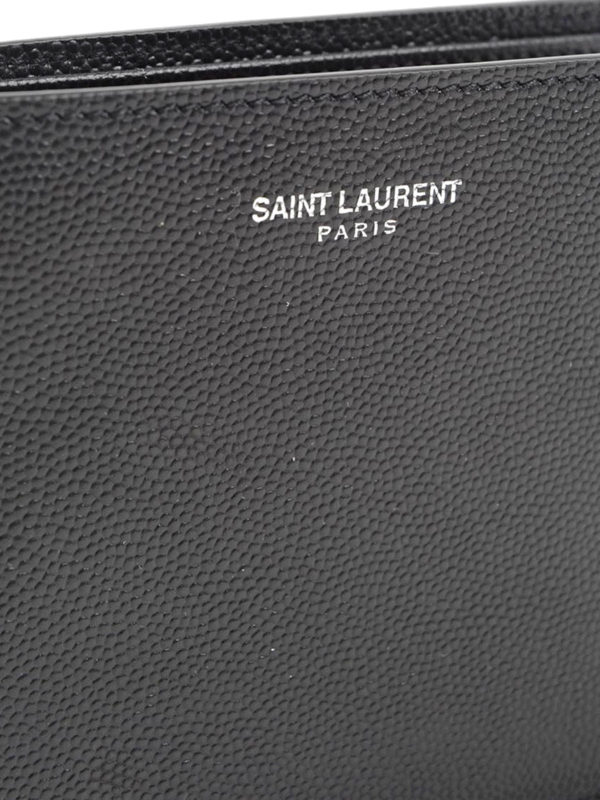 Bi-fold hammered leather wallet shop online: SAINT LAURENT