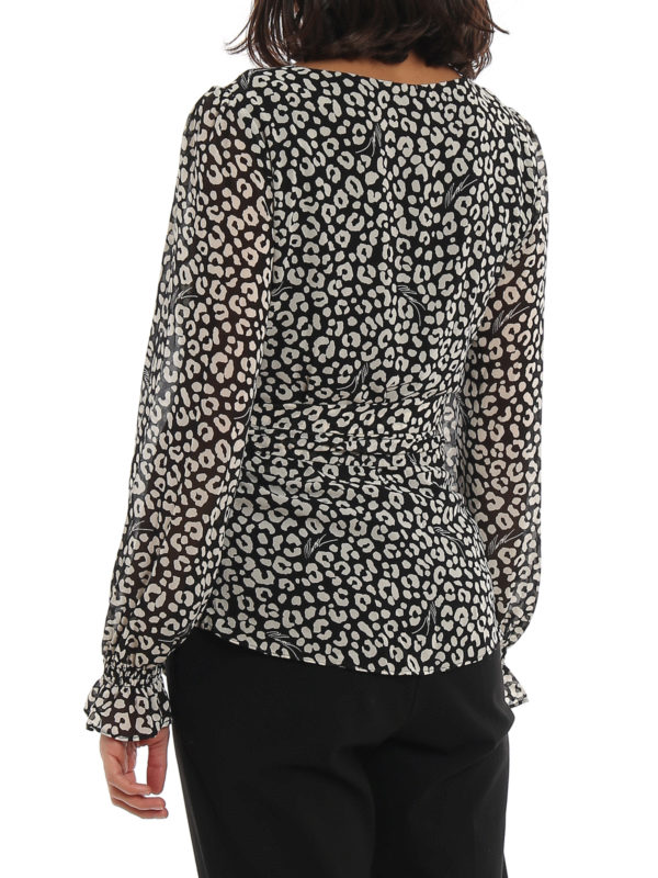 Bicolor wrap blouse shop online: MICHAEL KORS