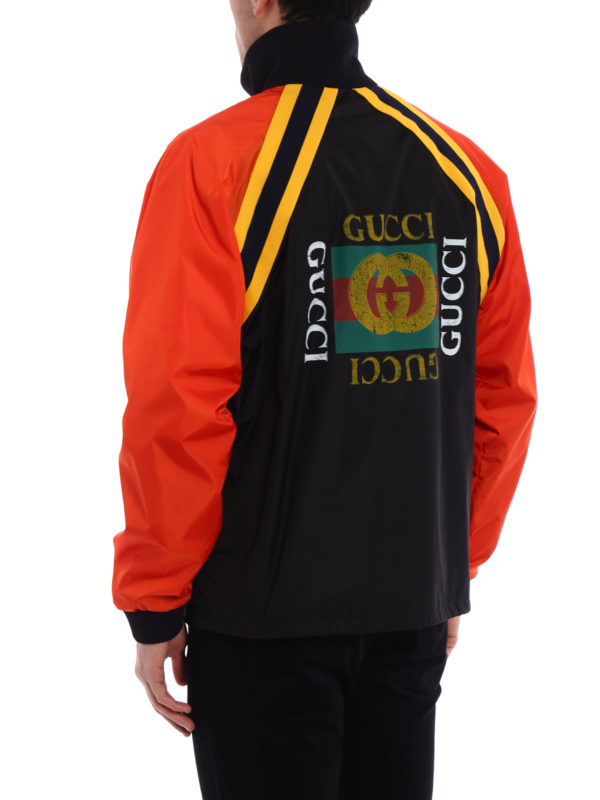 Black and orange nylon jacket shop online: GUCCI
