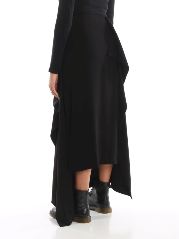 Black asymmetric skirt shop online: MCQ
