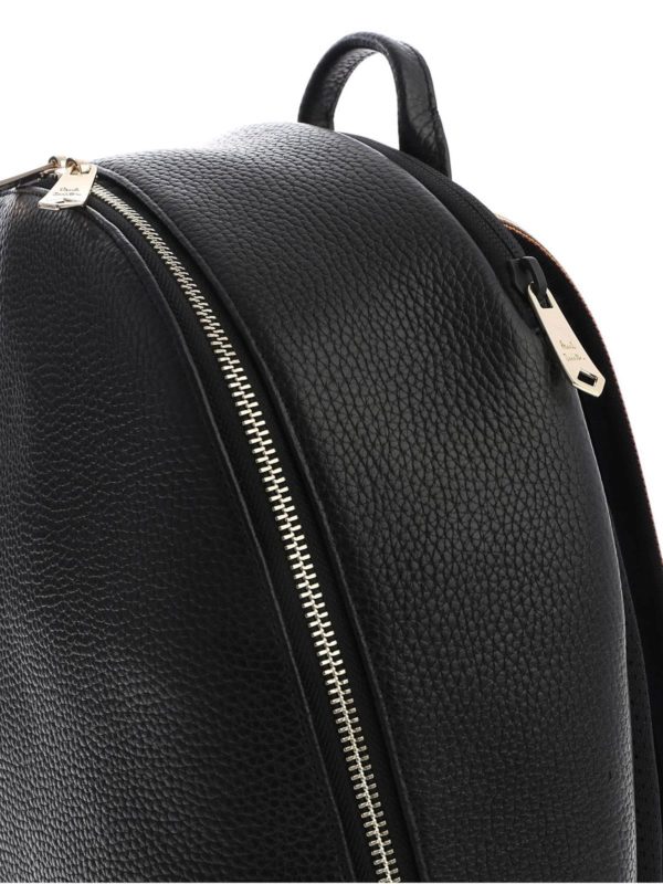 Black backpack with logo shop online: PAUL SMITH