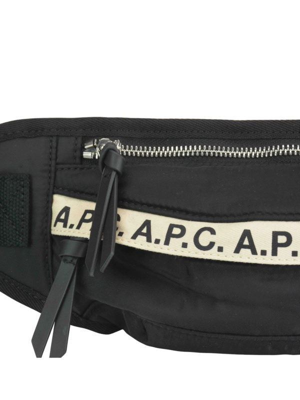 Black branded belt bag shop online: A.P.C.