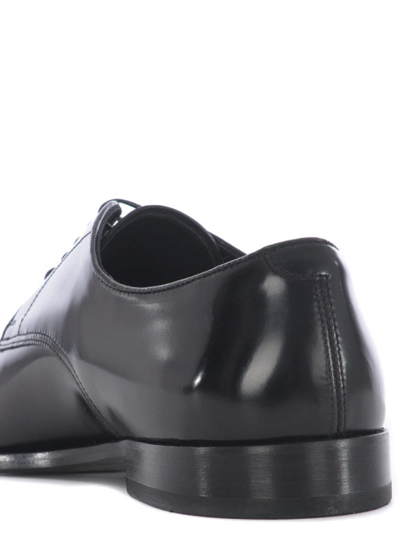 Black brushed leather Derby shoes shop online: Doucal