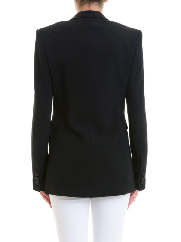 Black cady single breasted blazer shop online: Atos Lombardini