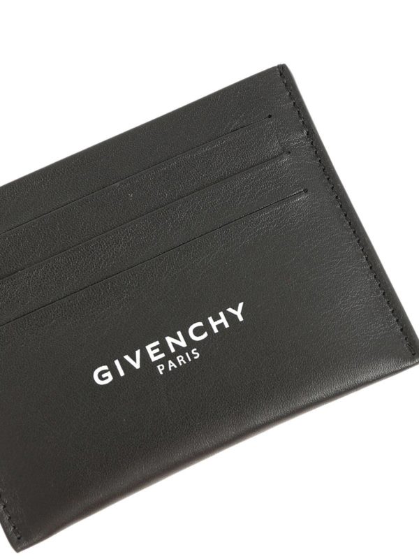 Black card holder with white logo print shop online: GIVENCHY