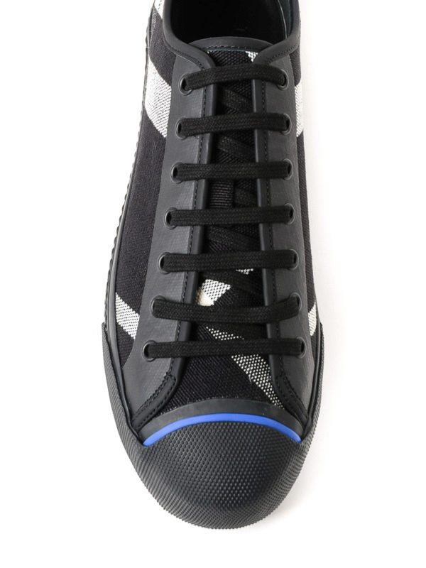 Black check canvas sneakers shop online: BURBERRY