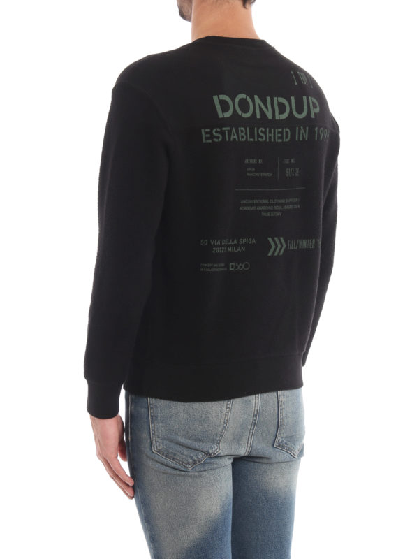 Black cotton inside-out sweatshirt shop online: DONDUP