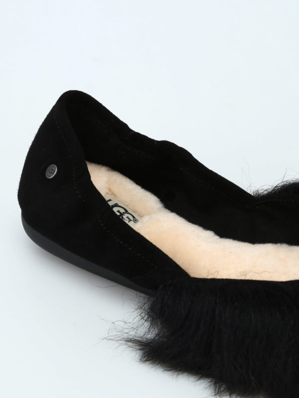 Black Fluff Flat shoes shop online: UGG